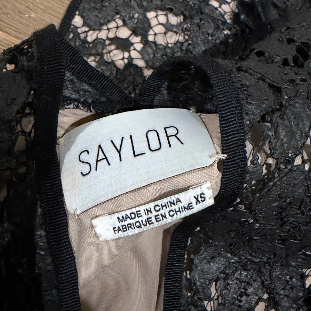 SAYLOR Black Lace Faux Leather Two-Piece Set Party Date Night XS - Picture 8 of 8